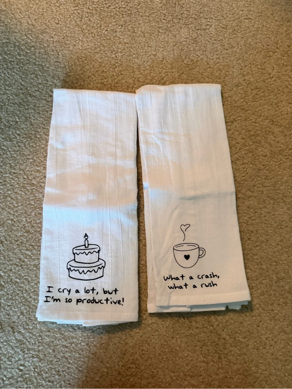 NWOT Taylor Swift lyric tea towels